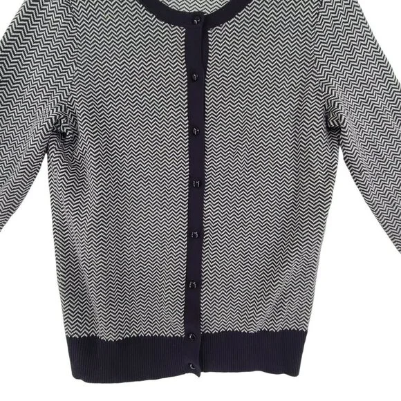 Land's End Outfitters Women's Button up Top Black and White Size S - Picture 2 of 10